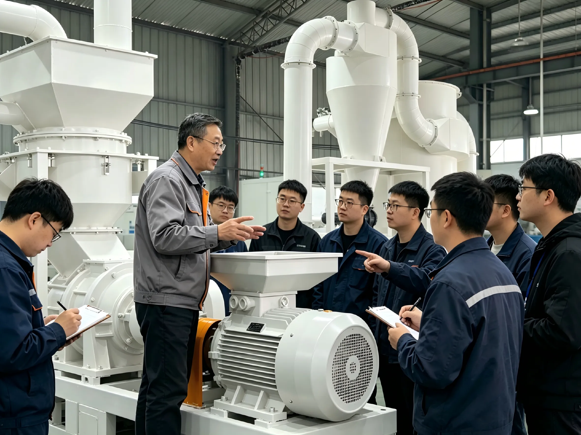 Xingshengwei จัดการฝึกอบรมการบำรุงรักษาเฉพาะสำหรับ Ultra Pulverizer เพื่อให้มั่นใจว่ามีการส่งมอบอุปกรณ์อย่างมีเสถียรภาพ